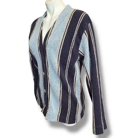 Faherty Women's Dockside Cardigan XS Small Tide Line Stripe Drug Rug Poncho - Picture 5 of 10